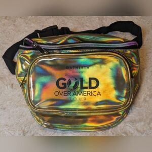 Athleta Gold Over America Tour Gold Holographic Fanny Pack Belt Bag Simone Biles